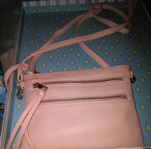 Side shoulder purse and handbag with wristlet